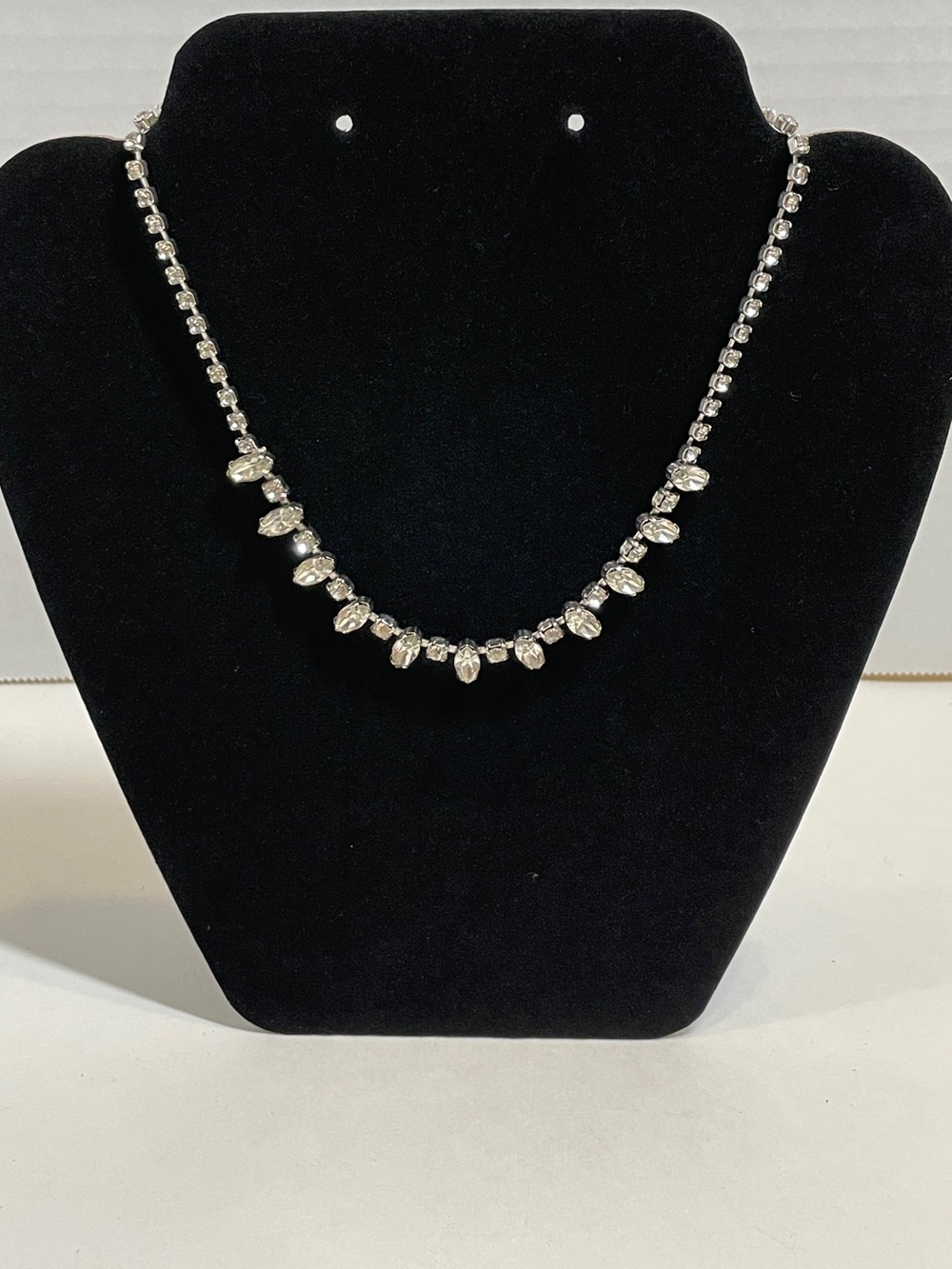 Vintage Antique Kramer Rhinestone Necklace Clear Choker 15.5”